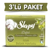Sleepy Zeytinyağı Islak Havlu 3 X 50'li - 1