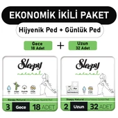 Sleepy Natural Ultra Ped Gece 18 Adet + Uzun Günlük Ped 32 Adet thumbnail 1