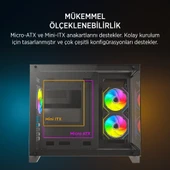 James Donkey Stark S700 3xARGB Temperli Cam 750W 80+ Bronze mATX Siyah Gaming (Oyuncu) Kasa thumbnail 3