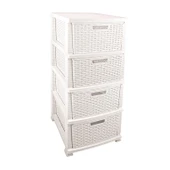 Omnipazar SRL-4002 Rattan Hasır Desen Plastik Komidin Mutfak Sebzelik 4 Katlı - 3