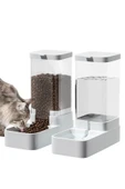 Otomatik Kedi ve Köpek Mama Su Kabı Sebili Pınarı 2'li Set Mama 2.1 Kg Su Kasesi 3.8 L Kapasite - 1