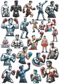 Dövüşçü Boksör Sticker Set - 1