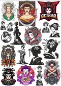 Geisha Sticker Set - 1