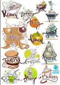 Yemek Yazı Tipi Sticker Set - 1