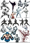 Dövüşçü Boksör Sticker Set - 1
