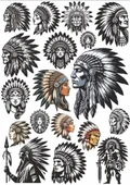 Apache Kızılderili Sticker Set - 1