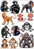 Maymun Sticker Set - 1