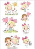 Sevimli Kızlar Sticker Set - 1