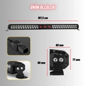 Off-Road Premium Tavan LED Bar 105 CM Beyaz Projektör Kırmızı Göz Gündüz Led Metal Gövde  1 ADET - 4