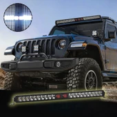 Off-Road Premium Tavan LED Bar 80CM Beyaz Projektör Kırmızı Göz Gündüz Led Metal Gövde 12-24V 1 ADET - 1