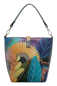 Kadın Vegan Deri Çok Renkli El Çantası - Blooming Dog Tasarım - 3