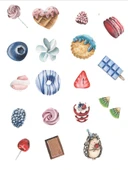 Meyve ve Pastalar Sticker Set - 1