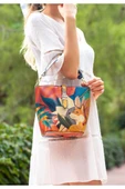 Kadın Vegan Deri Çok Renkli El Çantası - Blooming Dog Tasarım - 1