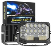Off Road Sis Farı Modifiye Gündüz Led 5 inç 130mm Çift Renk Spot Delici Işık Sarı Oto Lambası 1 ADET - 1
