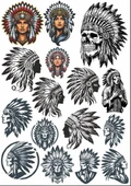 Apache Kızılderili Sticker Set - 1