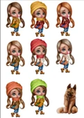 Sevimli Kızlar Sticker Set - 1