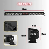 Off-Road Premium Tavan LED Bar 80CM Beyaz Projektör Kırmızı Göz Gündüz Led Metal Gövde 12-24V 1 ADET - 4