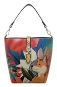 Kadın Vegan Deri Çok Renkli El Çantası - Blooming Dog Tasarım - 2