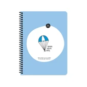 Hisli Şeyler 18,5*25cm Spiralli 80 yp. PP Kapak Kareli Defter-  "Bana Hava Hoş" Mavi / 500591-99 - 1