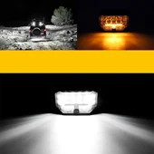 Off Road Sis Farı Modifiye Gündüz Led 5 inç 130mm Çift Renk Spot Delici Işık Sarı Oto Lambası 1 ADET - 2
