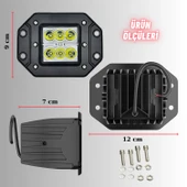 Off Road Led Çalışma ve Tampon Sis Lambası 12-24V Traktör Tır Kamyon ATV Metal Sis Farı 4 ADET - 4
