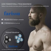 5 Başlıklı Şarjlı Tıraş Makinesi – Günlük Tıraş ve Sıfır Yanak İçin Sessiz, Güçlü ve Taşınabilir - 6