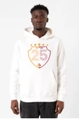 25 Şampiyonluk Shield Beyaz Erkek 3ip Kapşonlu Sweatshirt - 1