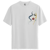 Elegant Trace - %100 Pamuklu Kadın Beyaz Tişört - Premium Quality thumbnail 1