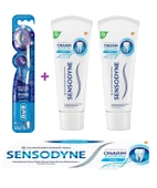 Sensodyne Onarım & Koruma Naneli Diş Macunu 75ml x 2 ADET + Oral-B Pro Flex 3D White Luxe Medium Diş Fırçası - 1