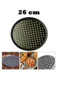 Yanmaz Yapışmaz Delikli Teflon Pizza Tepsisi Tavası 26cm - 1
