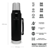 STANLEY Klasik Vakumlu Çelik Termos 1 Litre (Siyah) - 9