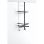 Tekno Tel LM-065 Asmalı 2 Katlı Düz Banyo Duşakabin Rafı Siyah - 3