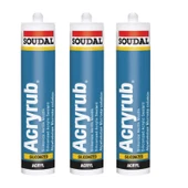 Soudal Silikonize Mastik Yapıştırıcı Krem 500gr 3 Ad Duşakabin Pencere Derz Su Geçirmez Boyanabilir - 1