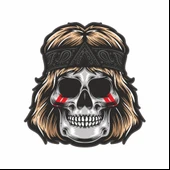rockc? iskelet 2 Sticker 10x10 cmRenkli Sticker - 1