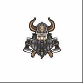 Öfkeli Viking Sticker 10x10 cmRenkli Sticker thumbnail 1