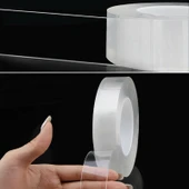2 metre x 3 cm Şeffaf Güçlü Nano Çift Taraflı Silikon Jel Yapıştırıcı Bant - 2