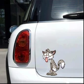 Bıkkın Kedi Sticker 10x10 cmRenkli Sticker - 2