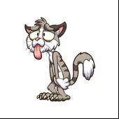 Bıkkın Kedi Sticker 10x10 cmRenkli Sticker - 1