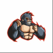 Öfkeli Goril Sticker 10x10 cmRenkli Sticker thumbnail 1