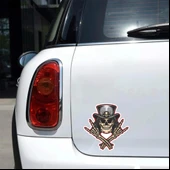 Rockcı iskelet Sticker 10x10 cmRenkli Sticker - 2