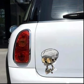 Sigara içen iskelet Sticker 10x10 cmRenkli Sticker thumbnail 2