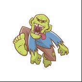 Zombi Sticker 2 10x10 cmRenkli Sticker - 1