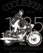 Cool Biker Sticker 10x10 cmRenkli Sticker - 1