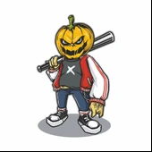 Serseri Balkabağı Sticker 10x10 cmRenkli Sticker thumbnail 1