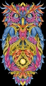 Renkli Baykuş Sticker 10x10 cmRenkli Sticker - 1