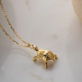 Vaoov 925 Ayar Gümüş Dokulu Kaplumbağa Kolye thumbnail 4