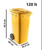 Omnipazar SY-6506 Eko Tekerlekli Kapaklı Plastik Çöp Konteyneri 120 lt - 10