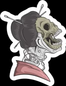 Mekanik Kadın İskelet Sticker 10x10 cmRenkli Sticker - 1