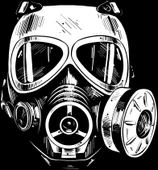 Gaz Maskesi Sticker 10x10 cmRenkli Sticker - 1