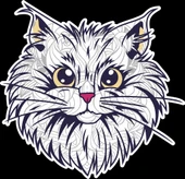 Sevimli Kedi Sticker 10x10 cmRenkli Sticker - 1